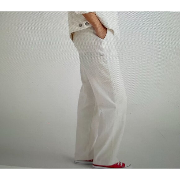 Dockers Womens Carpenter Pants High Straight Fit Linen Blend Size 33 - Picture 2 of 16